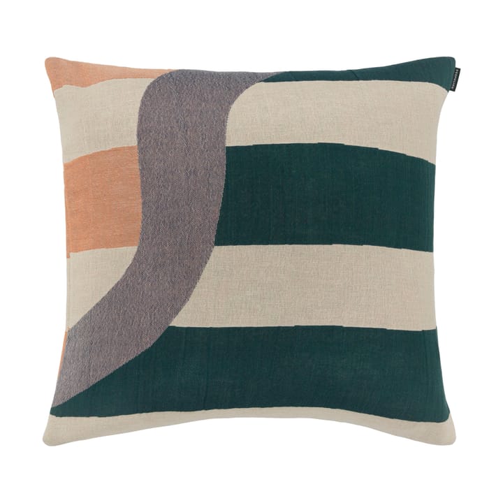 Siirto kussensloop jacquard 50x50 cm, Powder-d. blue-l. blue-coral Marimekko