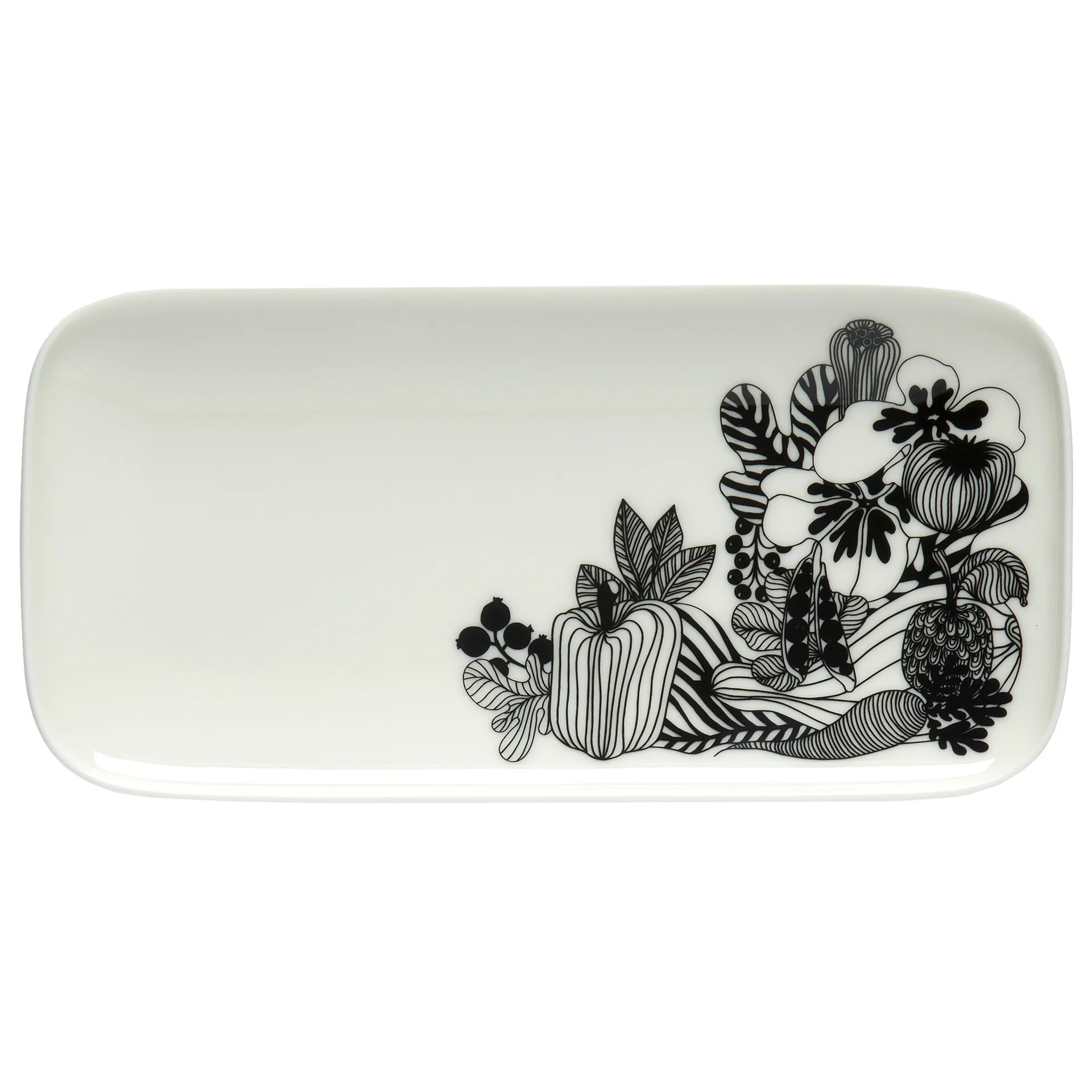 Siirtolapuutarha bord 24,5x12 cm, zwart-wit Marimekko