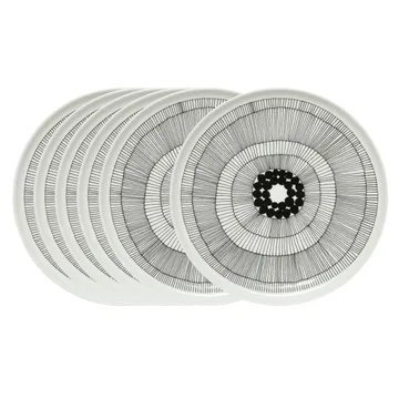 Siirtolapuutarha bord Ø 25 cm, 6-pack zwart-wit - Marimekko