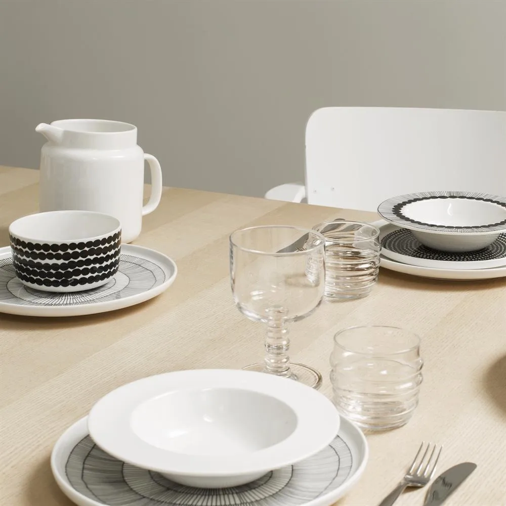 Siirtolapuutarha bord Ø 25 cm, 6-pack zwart-wit,  Marimekko