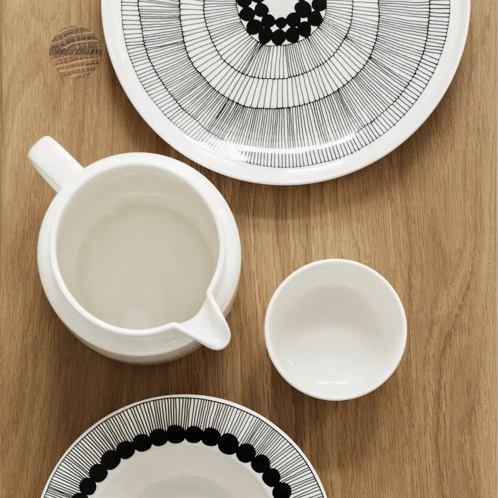 Siirtolapuutarha bord Ø 25 cm, 6-pack zwart-wit,  Marimekko