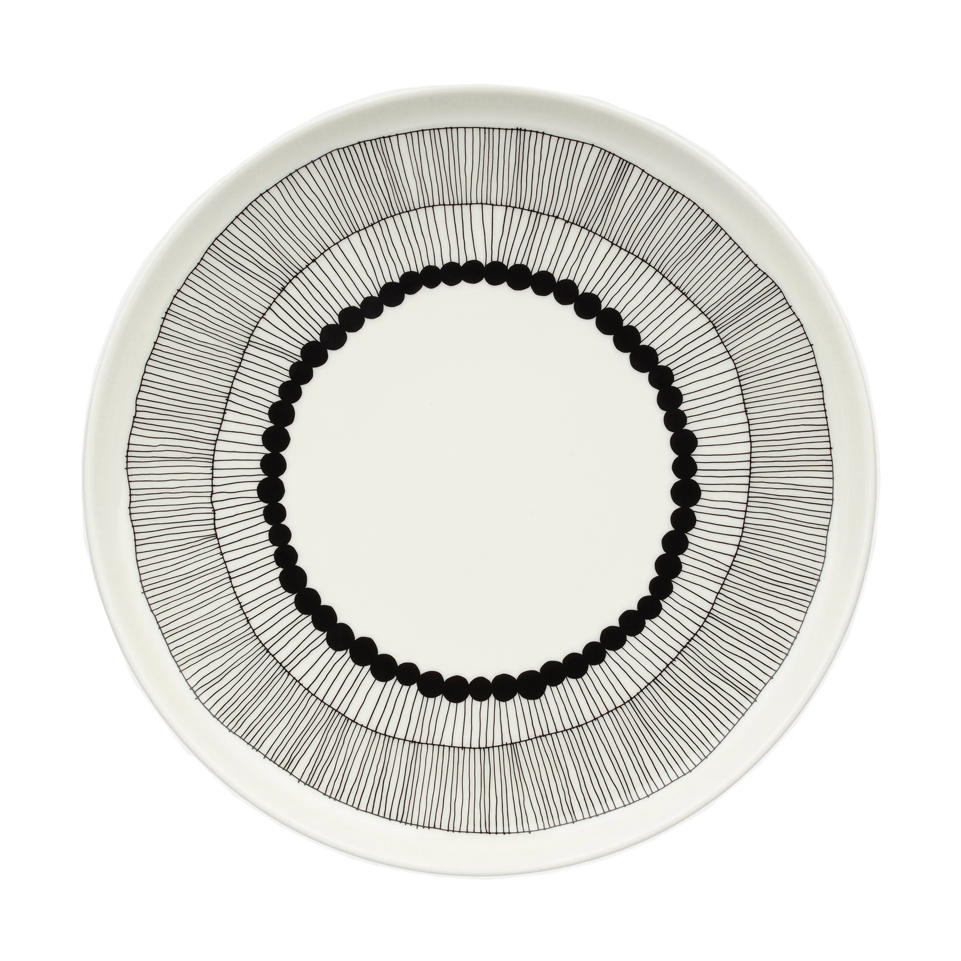 Siirtolapuutarha bord Ø 25 cm, White-black Marimekko