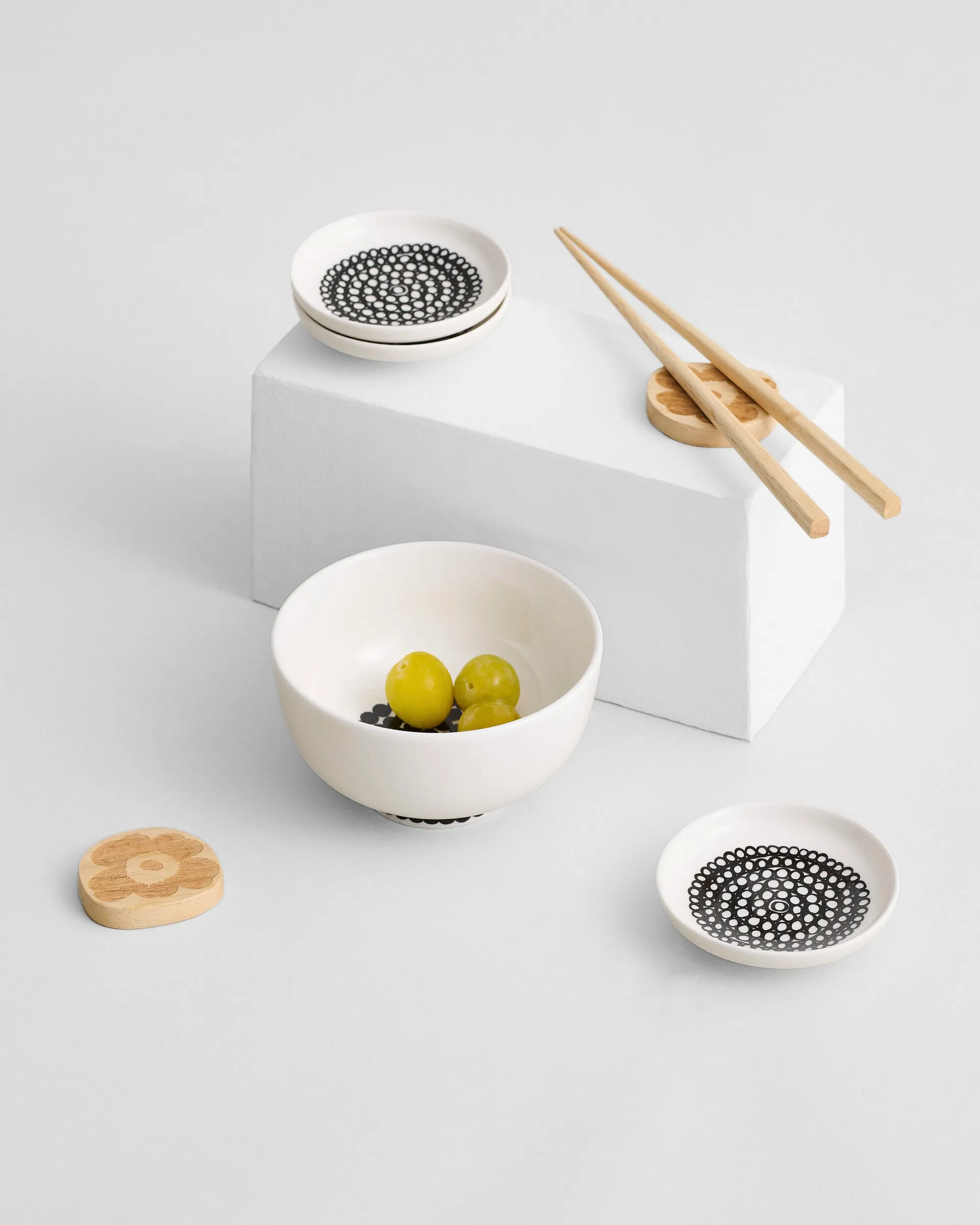 Siirtolapuutarha bordje 8,5 cm, zwart-wit Marimekko