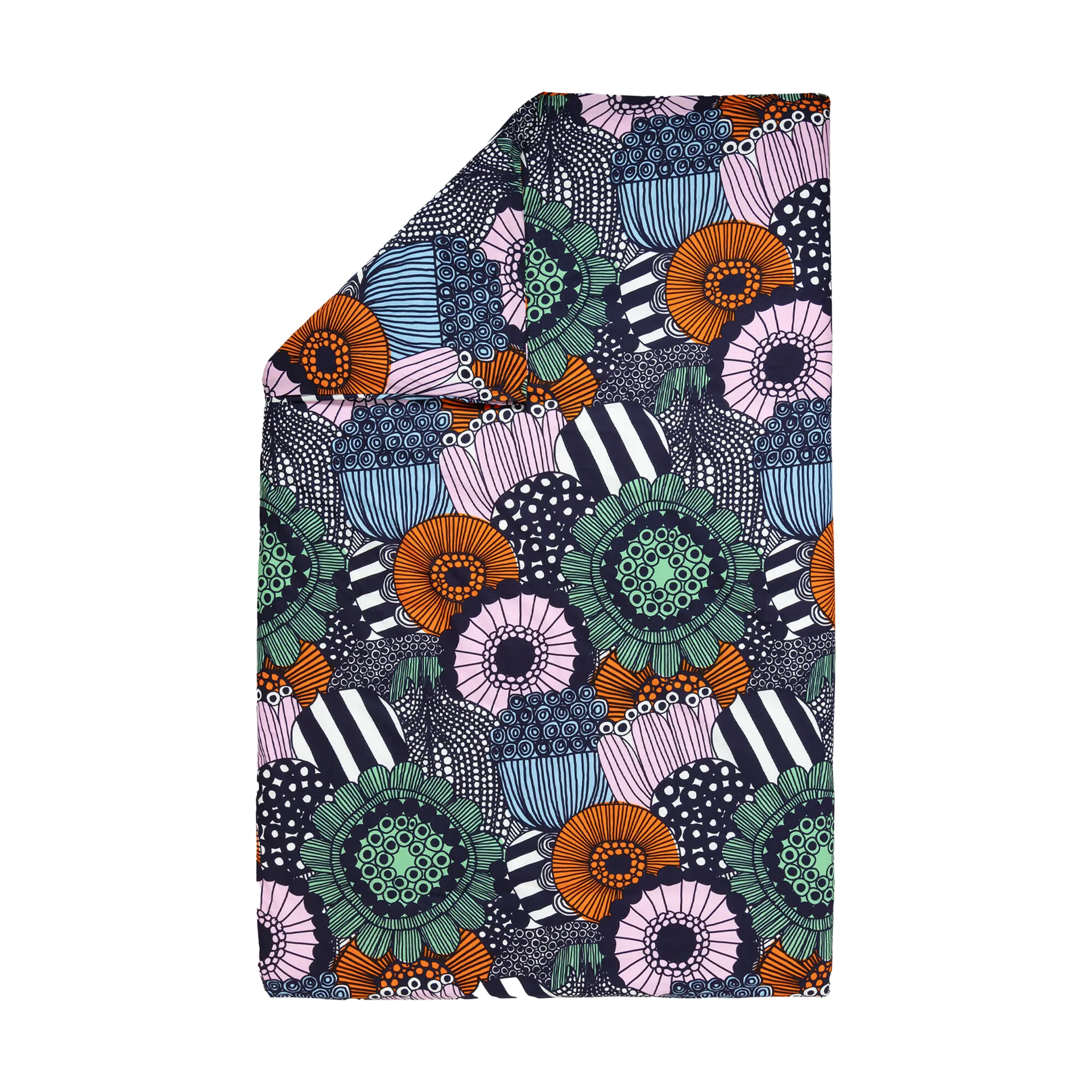 Siirtolapuutarha dekbedovertrek 150x210 cm, White-dark blue-orange Marimekko
