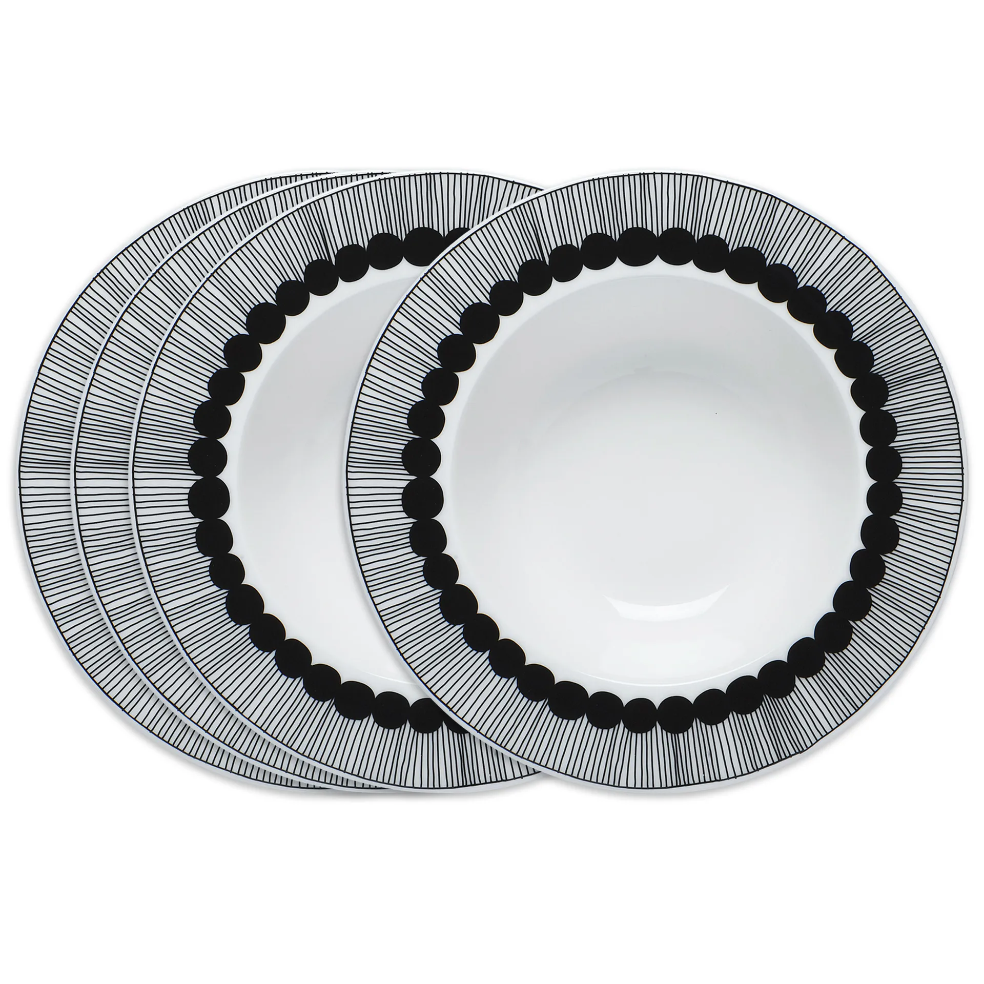 Siirtolapuutarha diep bord Ø 20 cm 4-pack zwart Marimekko
