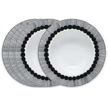 Siirtolapuutarha diep bord Ø 20 cm 4-pack zwart - Marimekko