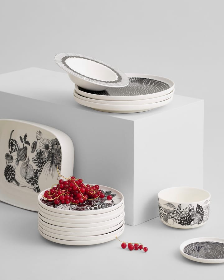 Siirtolapuutarha diep bord Ø 20 cm., zwart-wit Marimekko