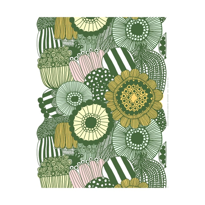 Siirtolapuutarha gewaxte stof  - White-green-light yellow-orange - Marimekko