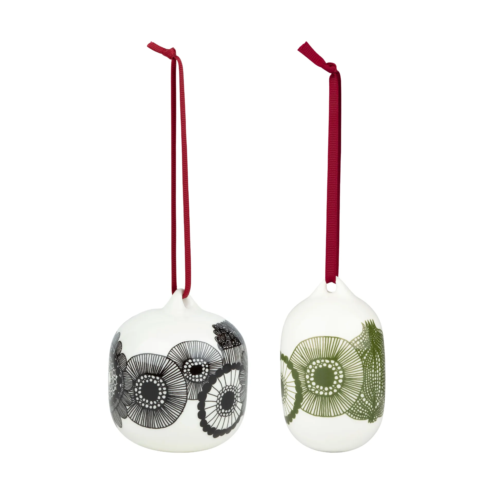 Siirtolapuutarha julkulor 2025 2 delar, Wit-zwart-groen Marimekko