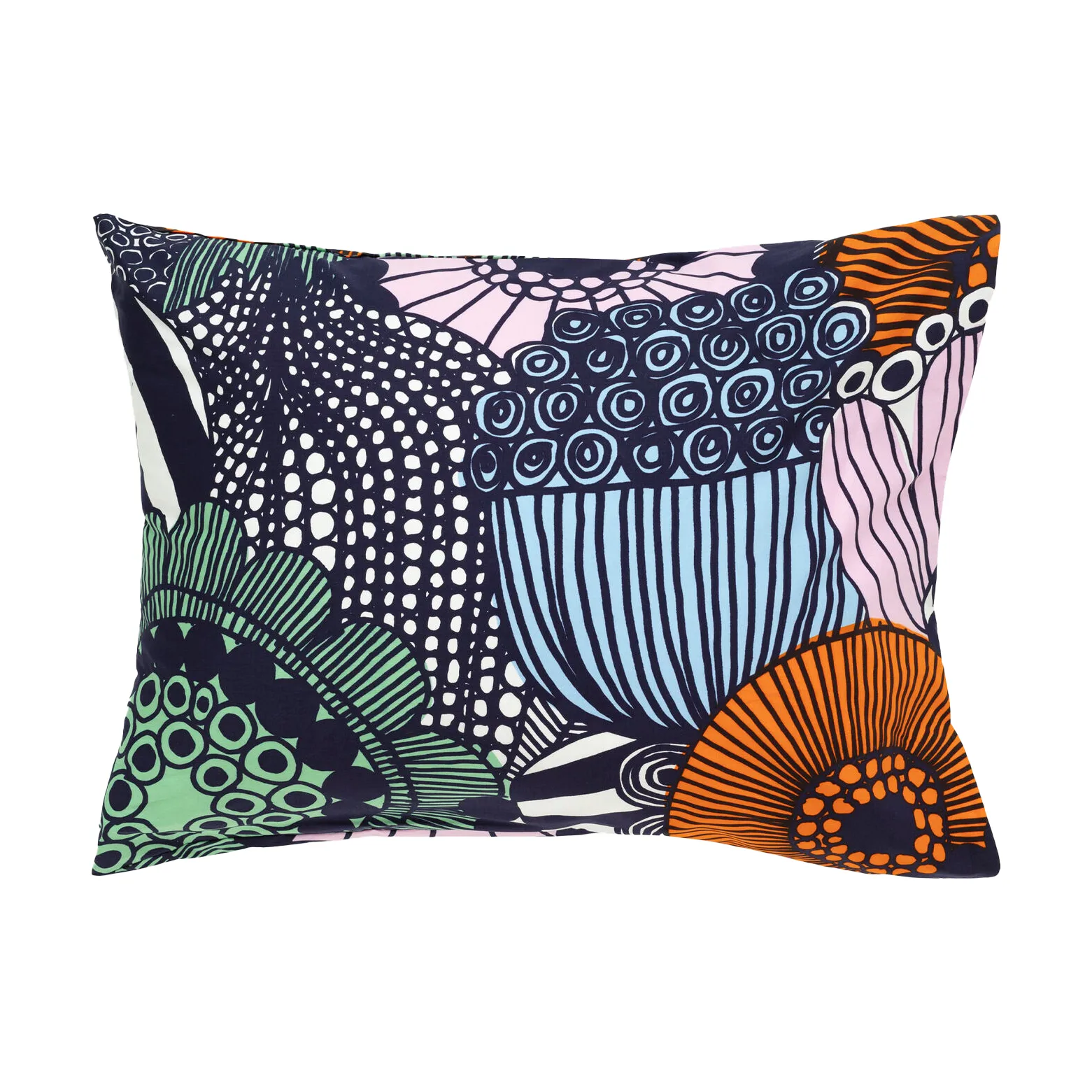 Siirtolapuutarha kussensloop 50x60 cm, White-dark blue-orange Marimekko