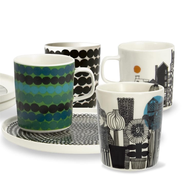 Siirtolapuutarha mok 2,5 dl., zwart-oranje Marimekko