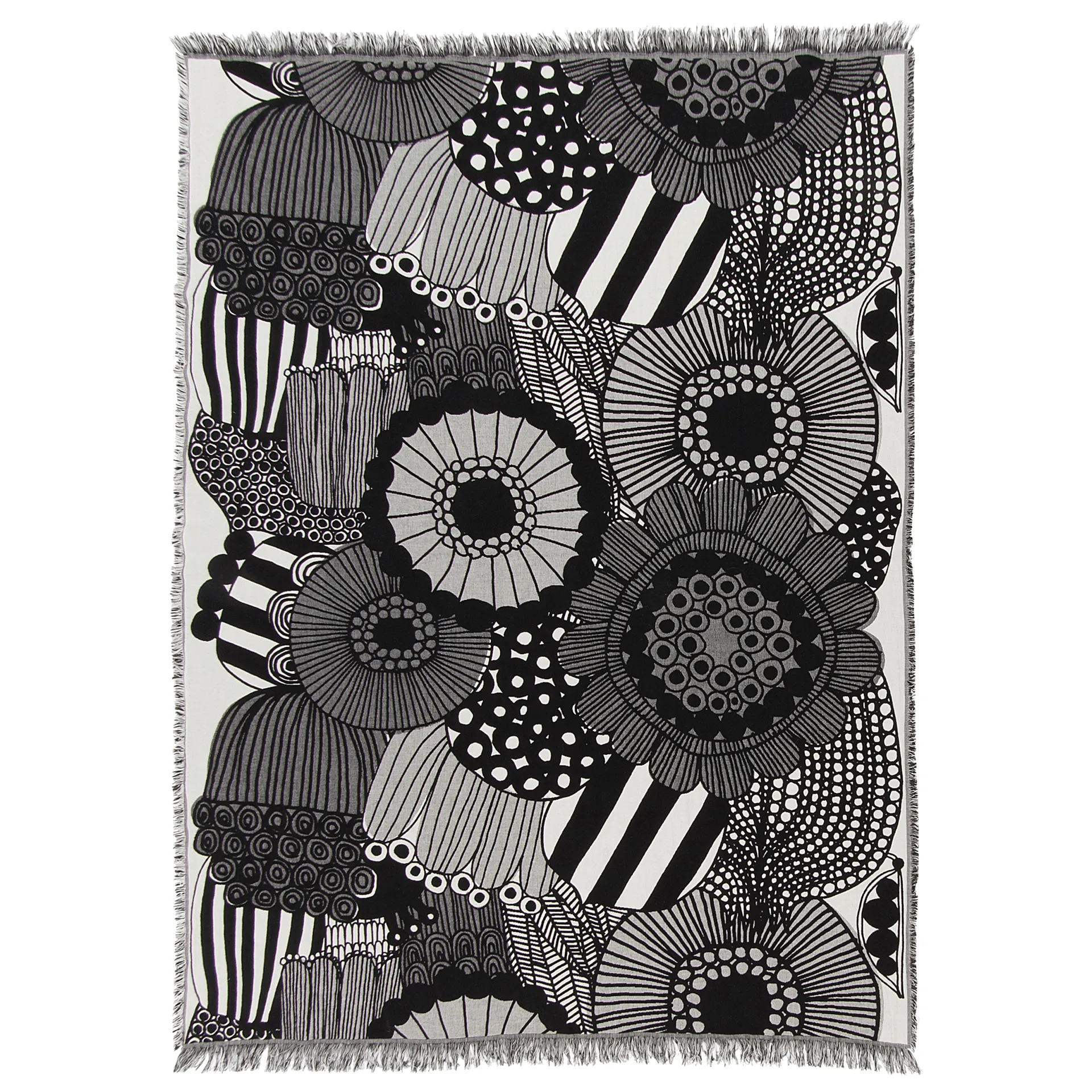Siirtolapuutarha plaid 130x180 cm, Off white-zwart Marimekko