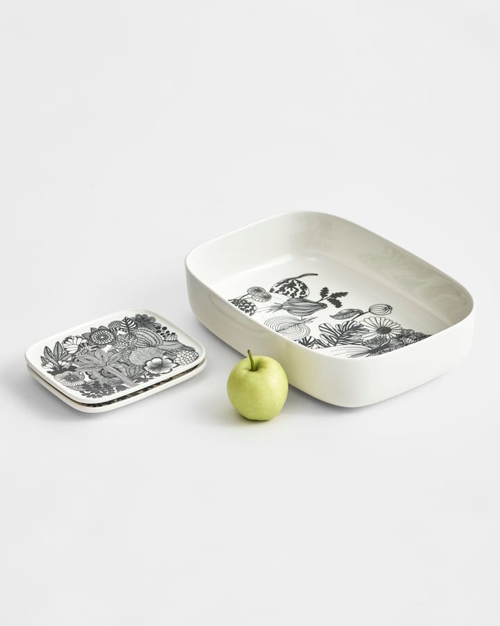 Siirtolapuutarha schotel 15 x 12 cm., zwart-wit (Finland 100 jaar) Marimekko
