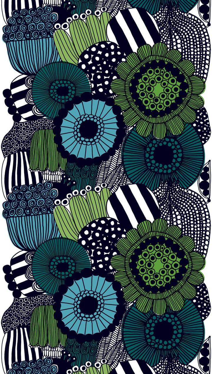 Siirtolapuutarha stof, blauw-groen Marimekko
