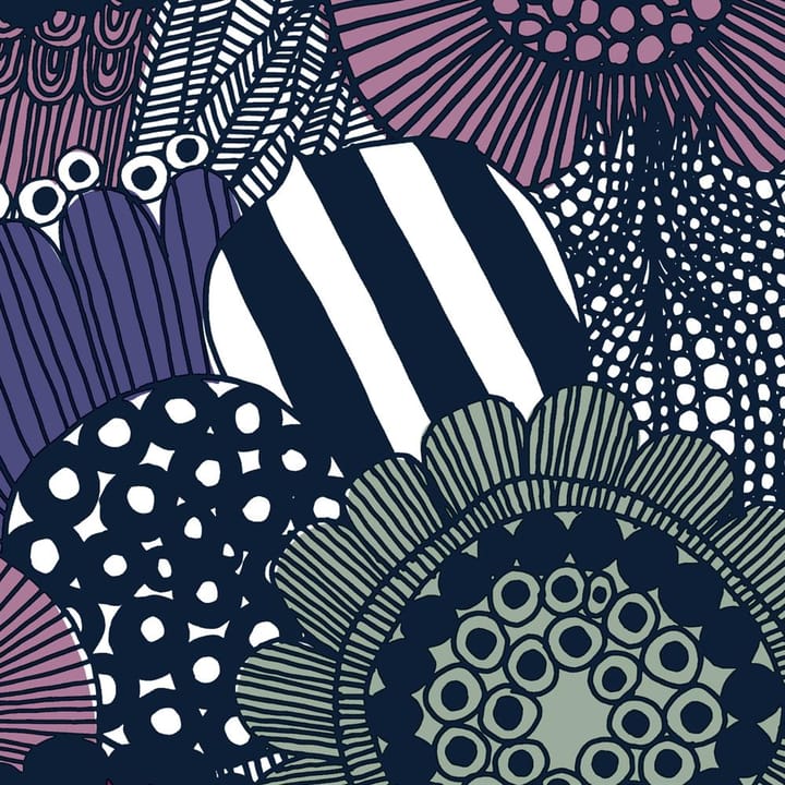 Siirtolapuutarha stof, wit-paars-grijs Marimekko