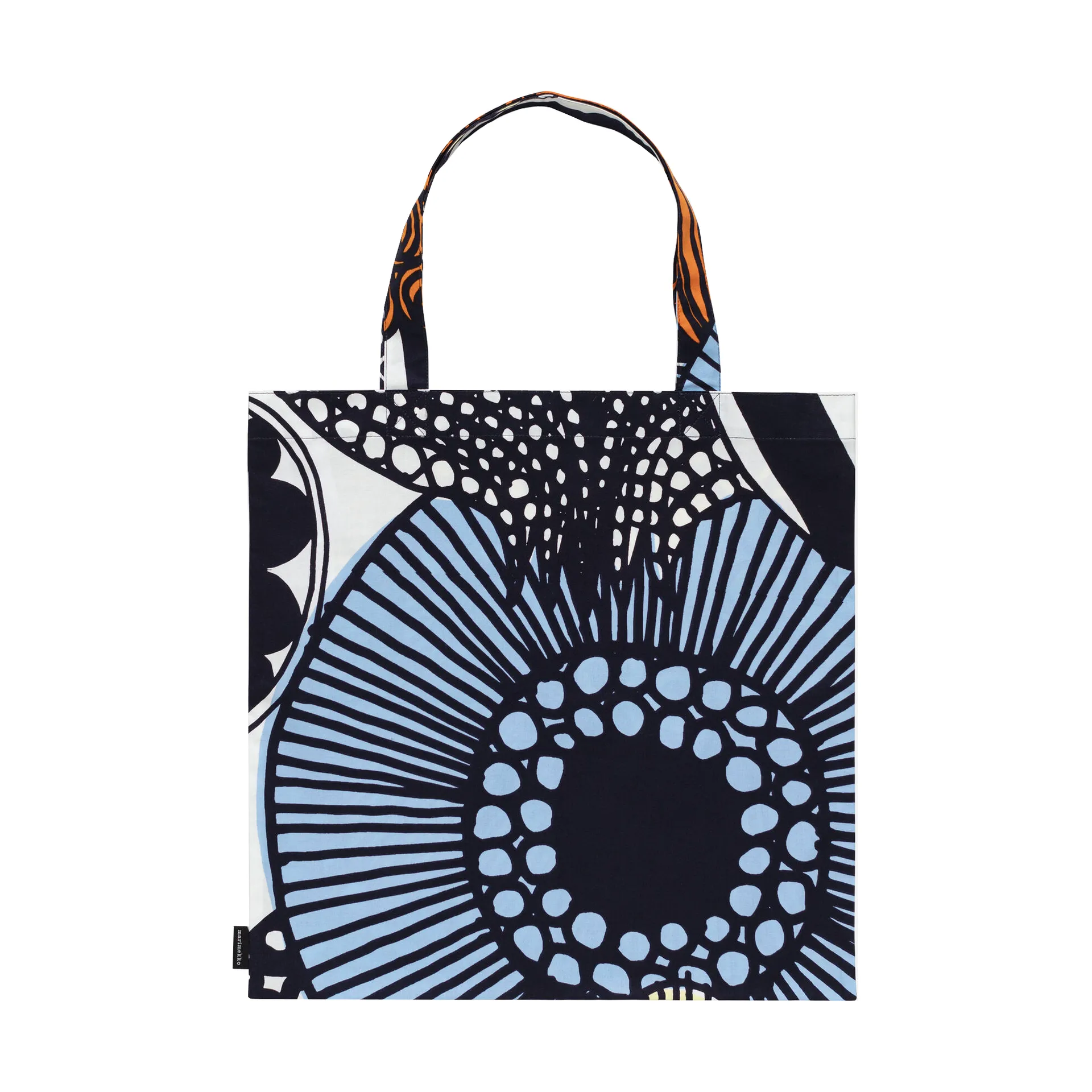 Siirtolapuutarha tas 43x44 cm, White-yellow-orange-light blue Marimekko