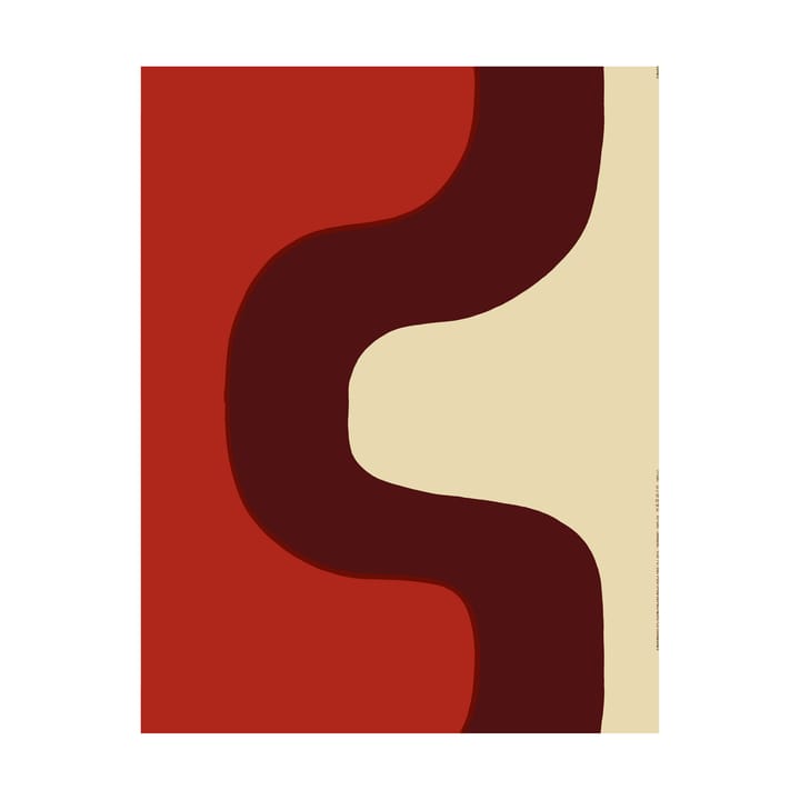 Sirene stof katoen-satijn, Cotton-burgundy-red Marimekko
