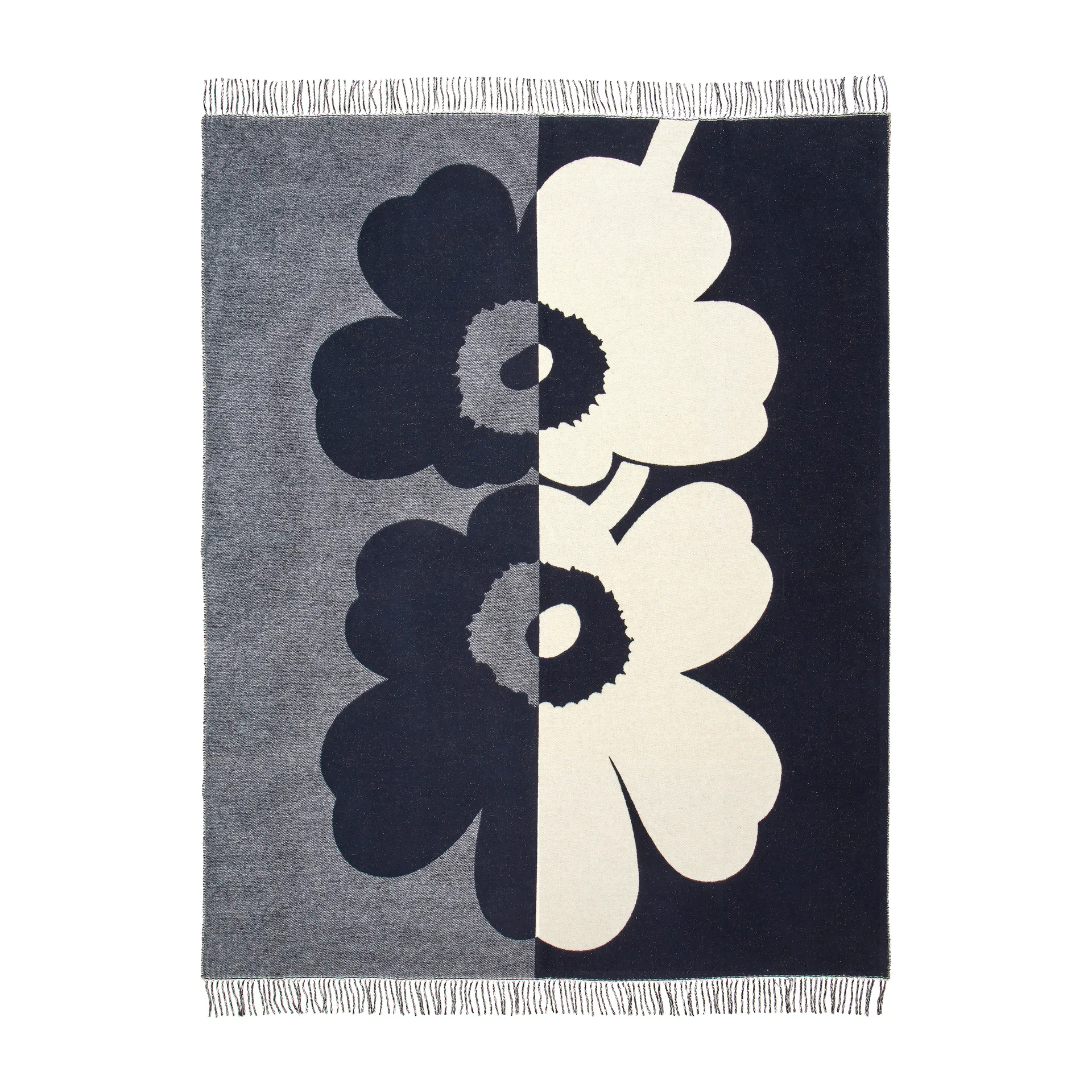 Suur Unikko plaid 130x170 cm, Donkerblauw-zand-offwhite-goud Marimekko