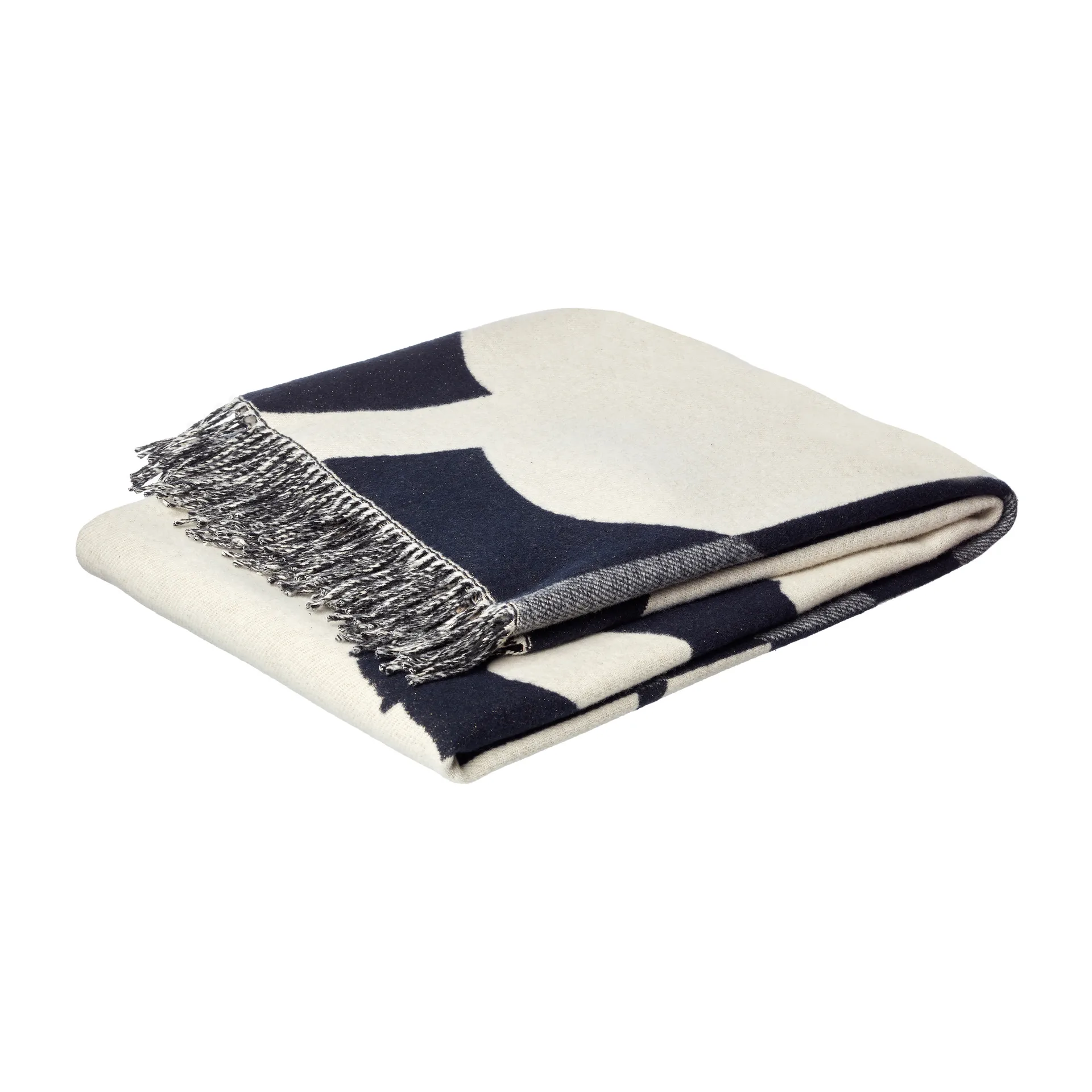 Suur Unikko plaid 130x170 cm, Donkerblauw-zand-offwhite-goud Marimekko