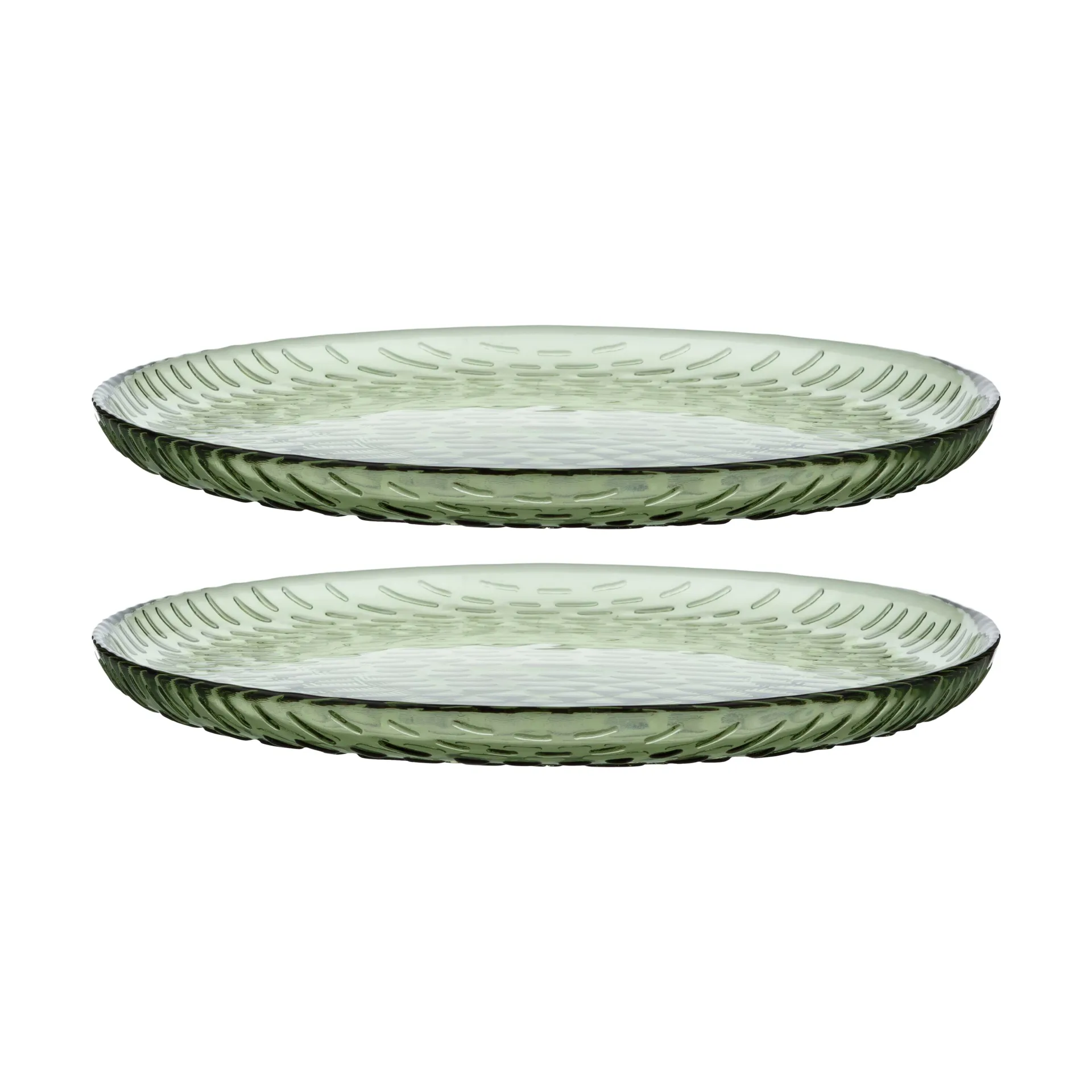 Syksy glazen borden Ø17 cm 2-pack, Olive Marimekko