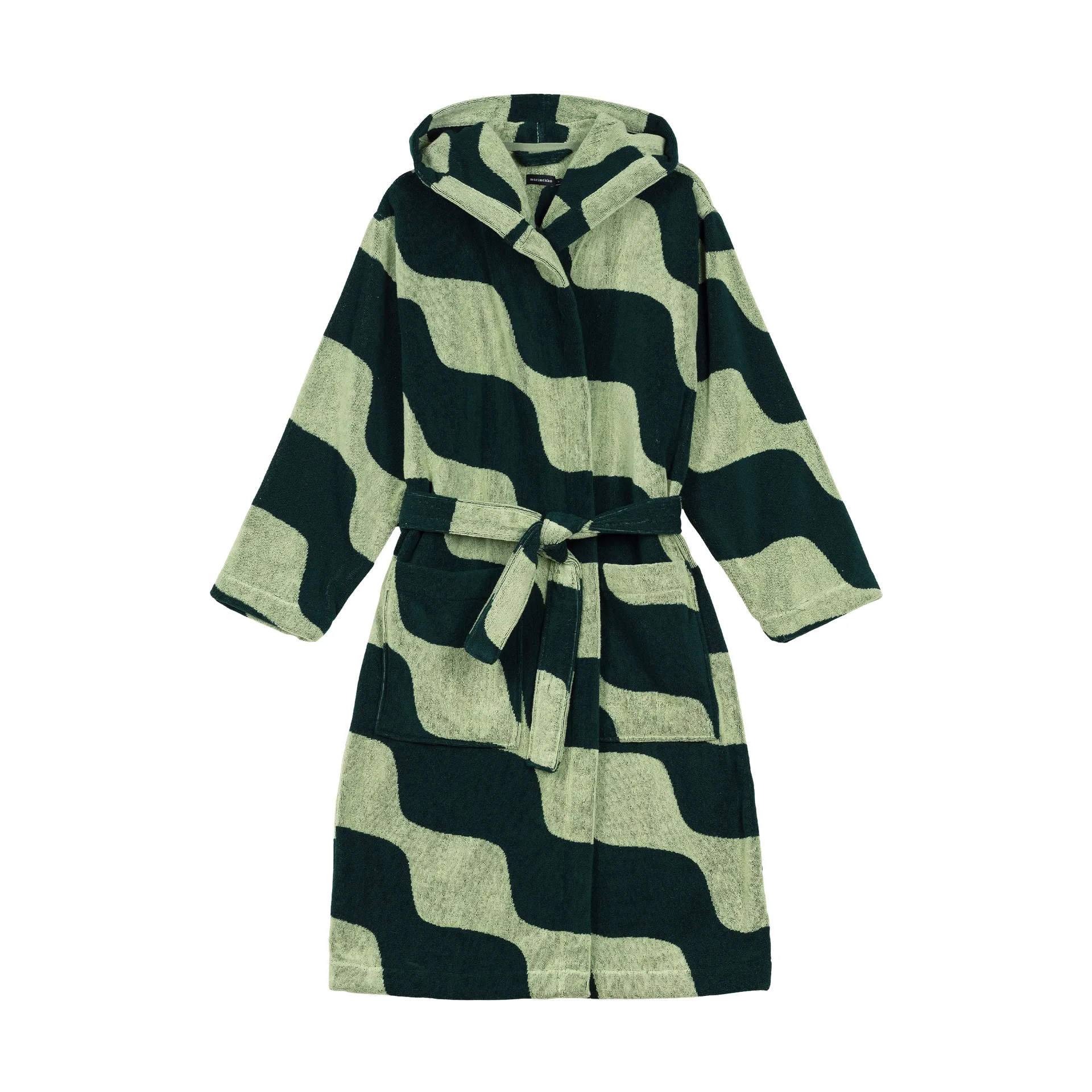 Taifuuni badjas katoen, Pear-dark green Marimekko