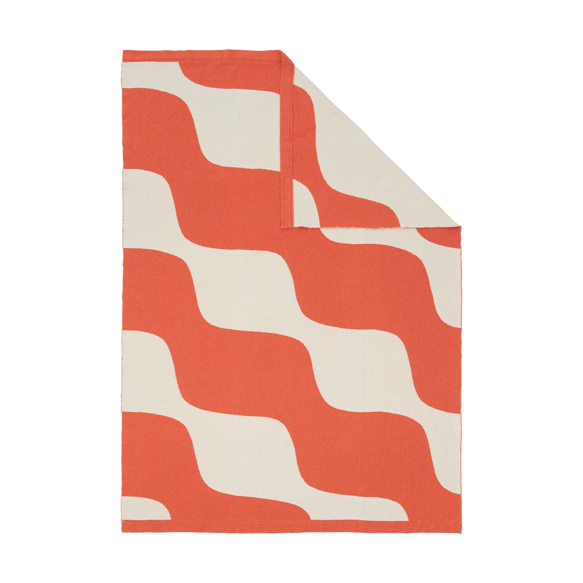 Taifuuni plaid, Off white-orange red, 140x180 cm Marimekko