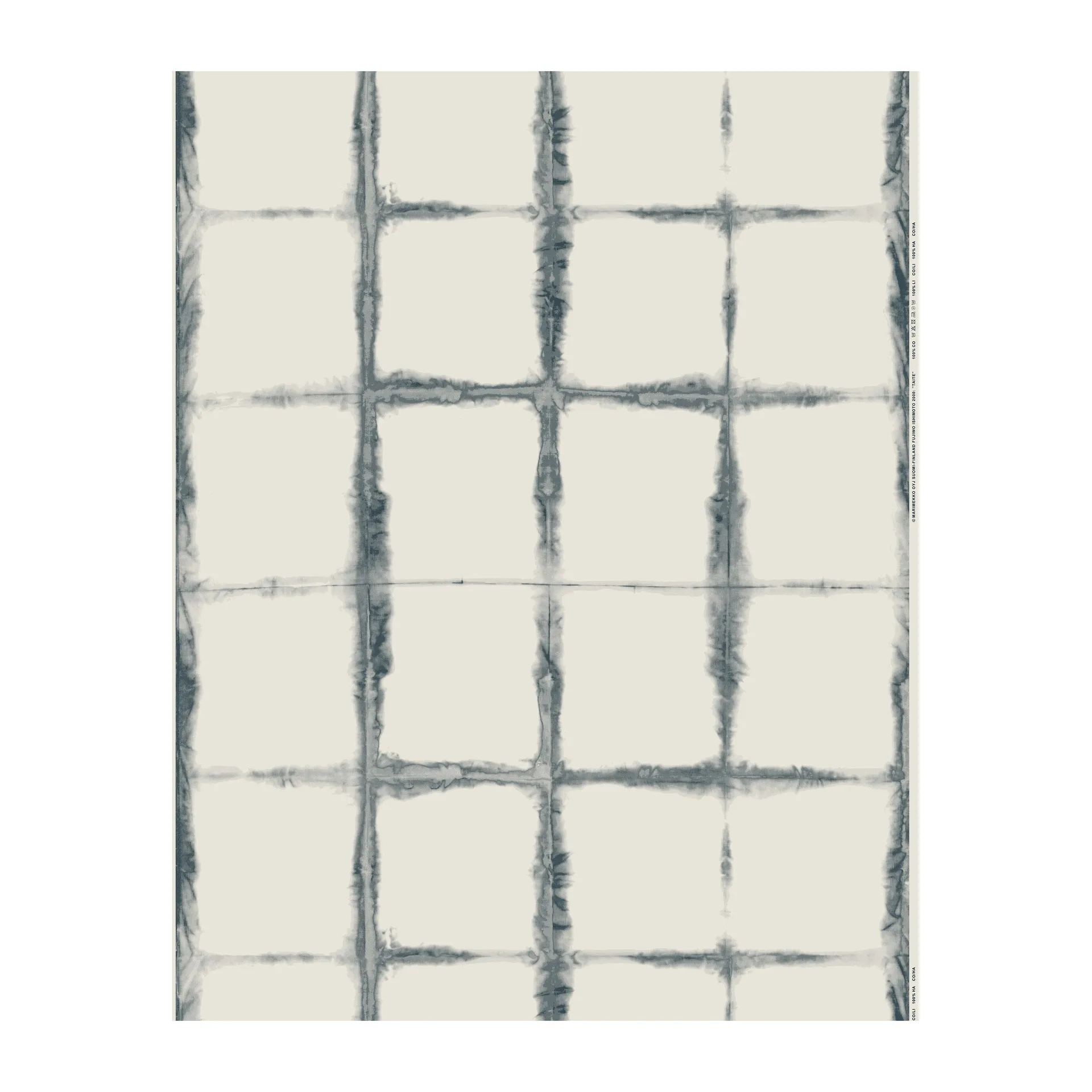 Taite stof katoen-hennep , White-dark blue Marimekko