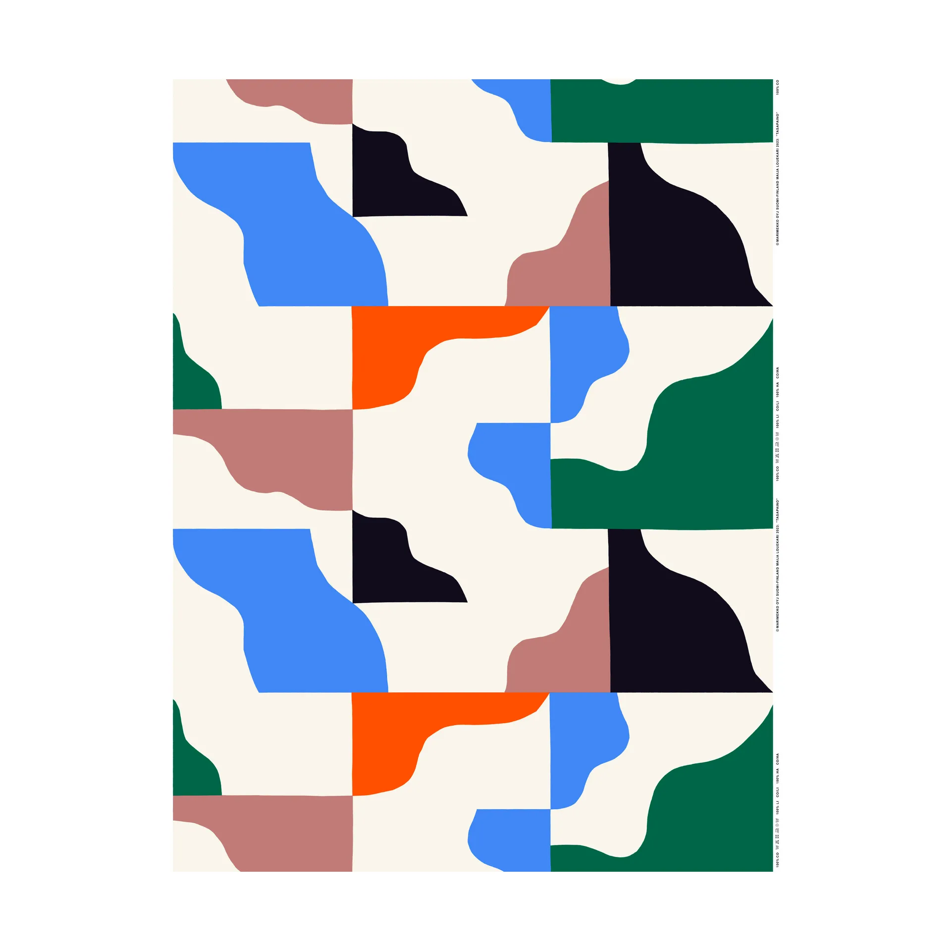 Tasapaino katoenstof, Feather-bright blue-orange Marimekko