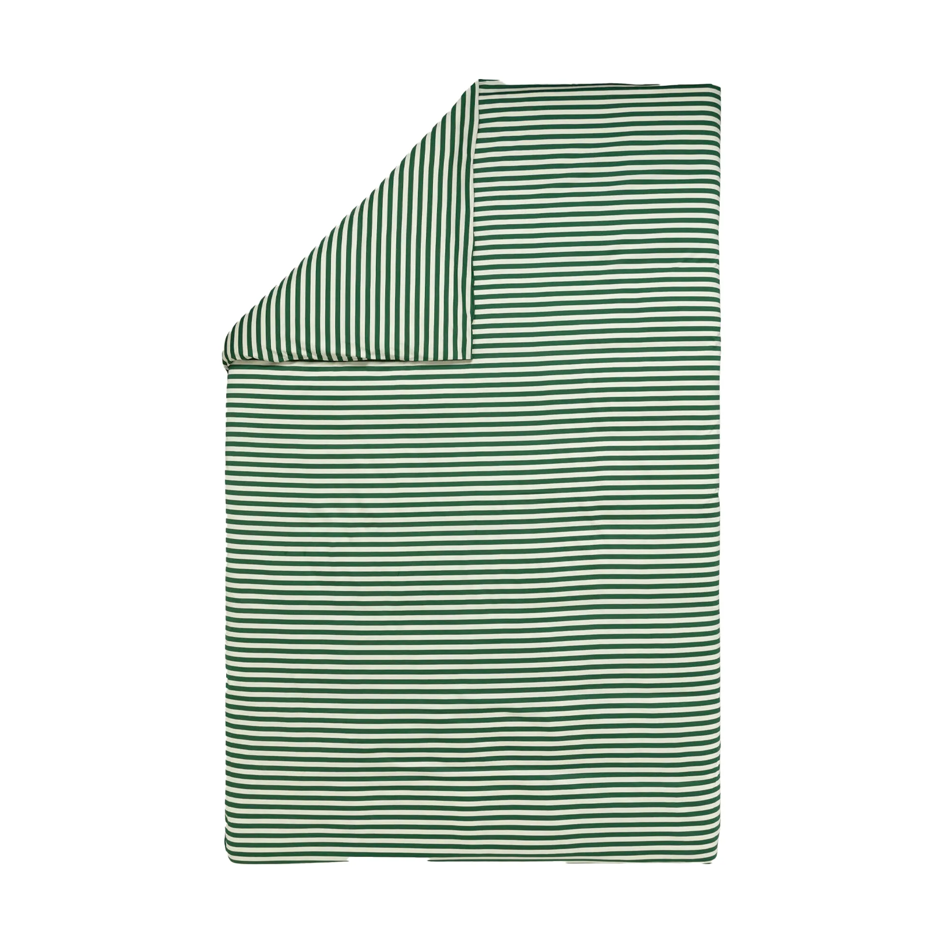 Tasaraita dekbedovertrek 150x210 cm, Off white-dark green Marimekko