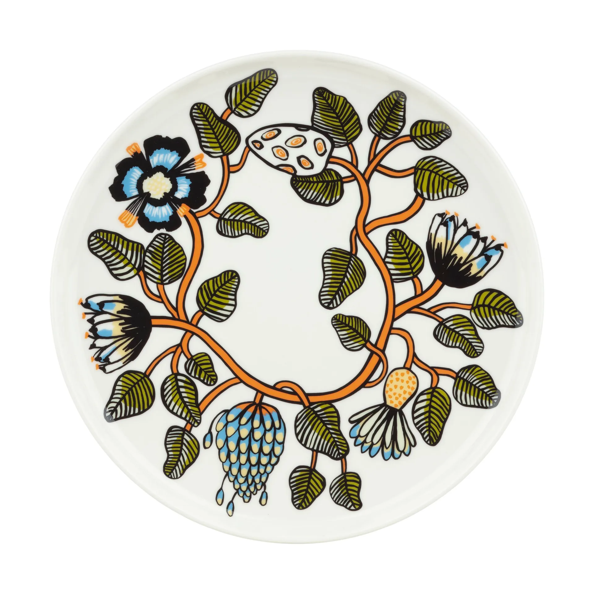 Tiara bord Ø25 cm, White, warm orange, green Marimekko