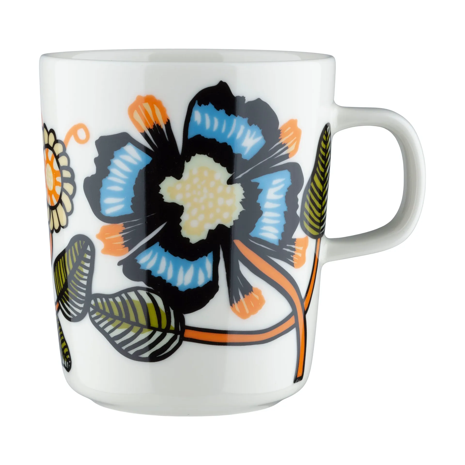 Tiara mok 2,5 dl, White-warm orange-green Marimekko