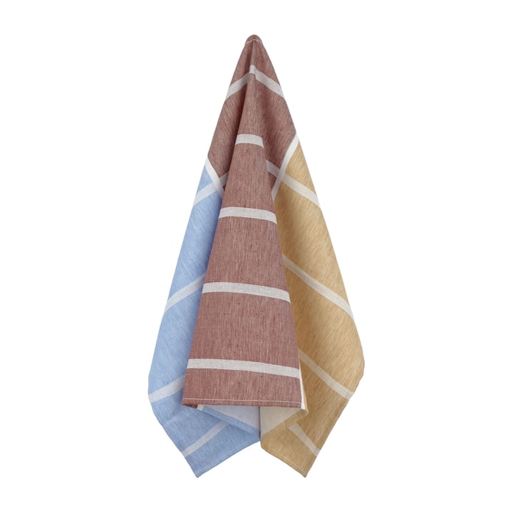 Tiiliskivi keukenhanddoek 47x70 cm - Lichtblauw-roodbruin-beige - Marimekko