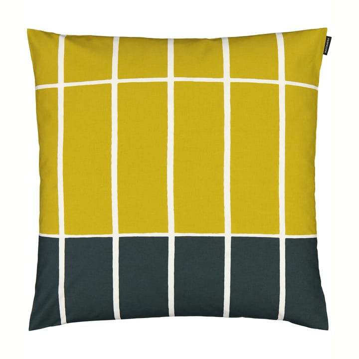 Tiiliskivi kussenhoes 50x50 cm, Geel-donkergroen Marimekko