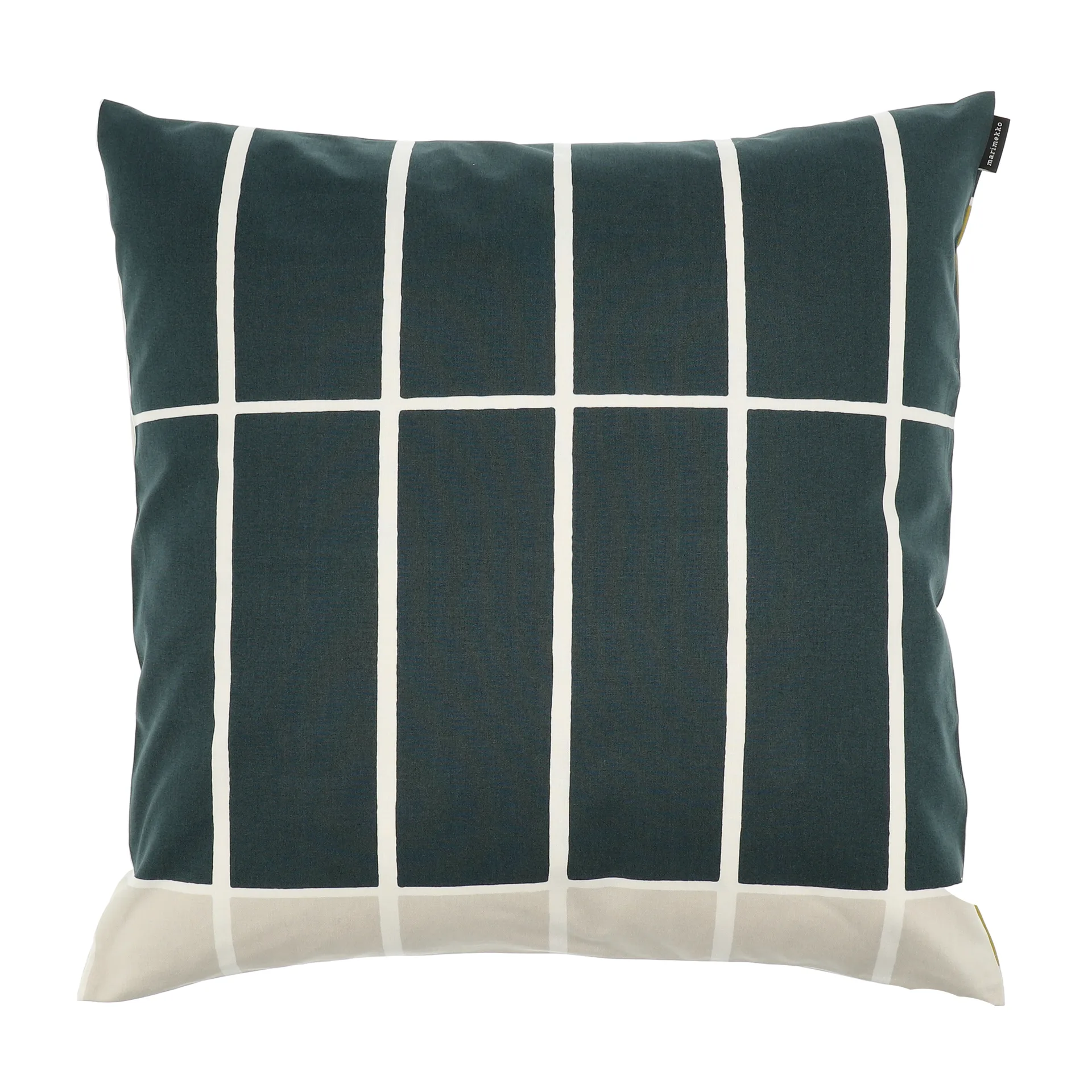 Tiiliskivi kussenhoes 50x50 cm, Geel-donkergroen Marimekko