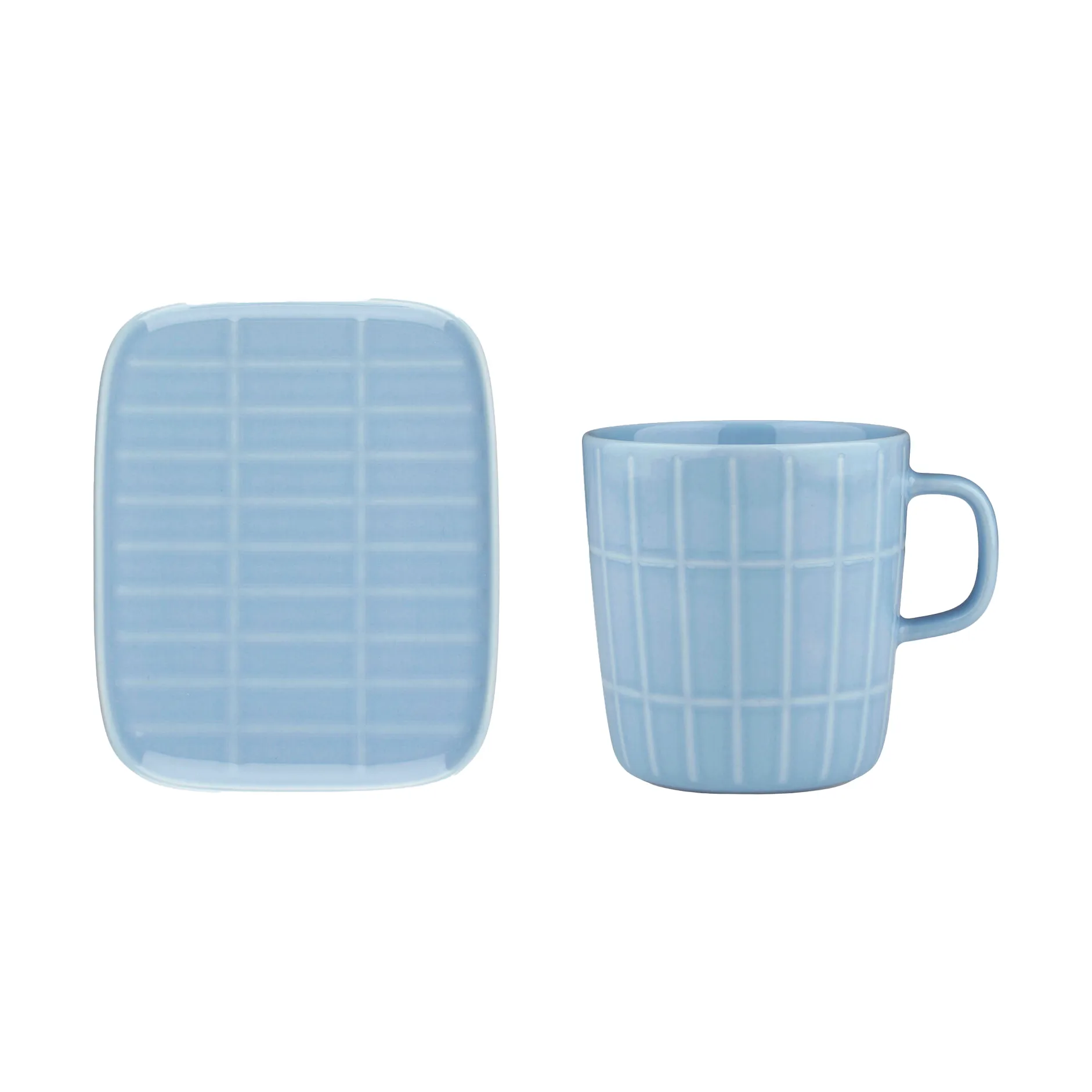 Tiiliskivi mok 40 cl + bord 12x15 cm, Light blue Marimekko