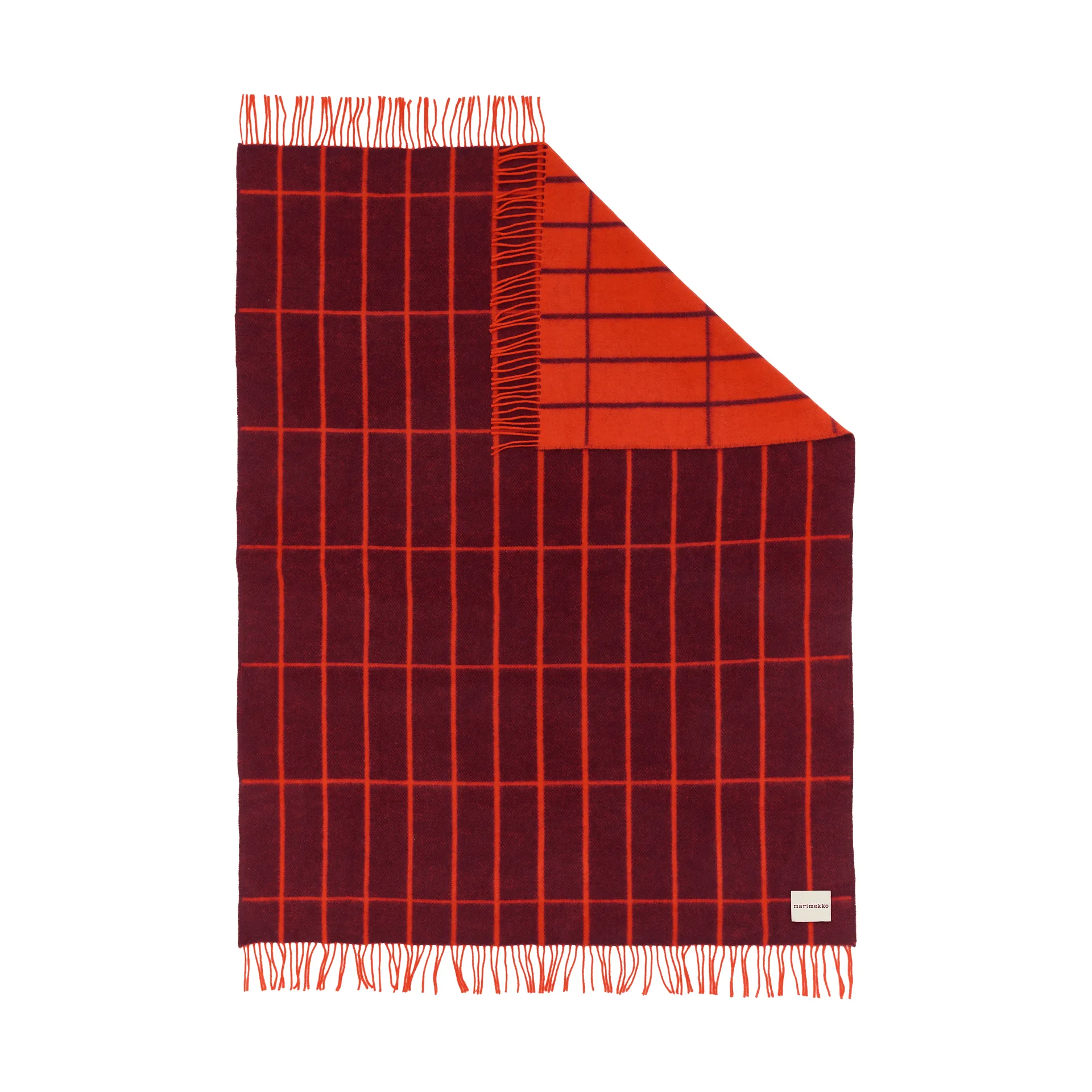 Tiiliskivi plaid, Plum-oranjerood Marimekko