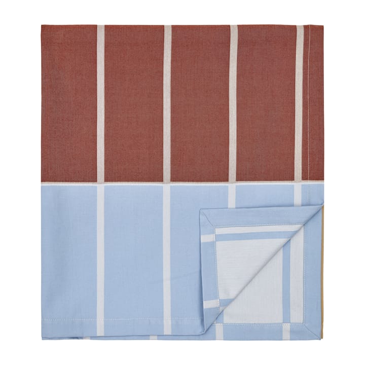 Tiiliskivi tafelkleed 156x250 cm - Lichtblauw-roodbruin-beige - Marimekko