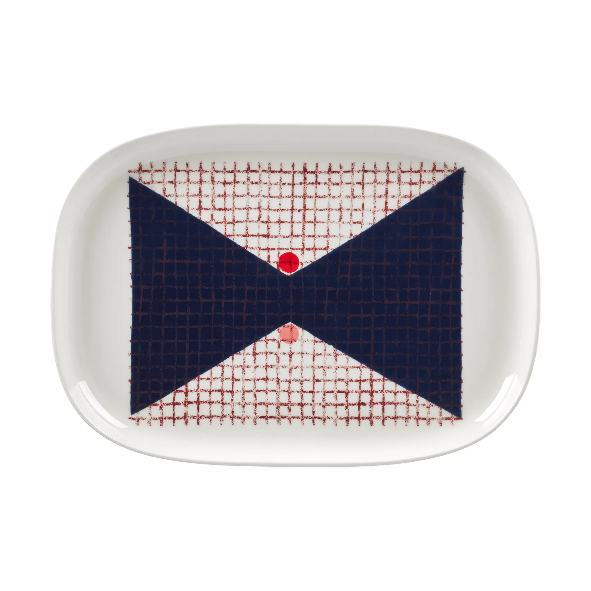 Tomina serveerschotel 25,5x36 cm, White-dark blue Marimekko