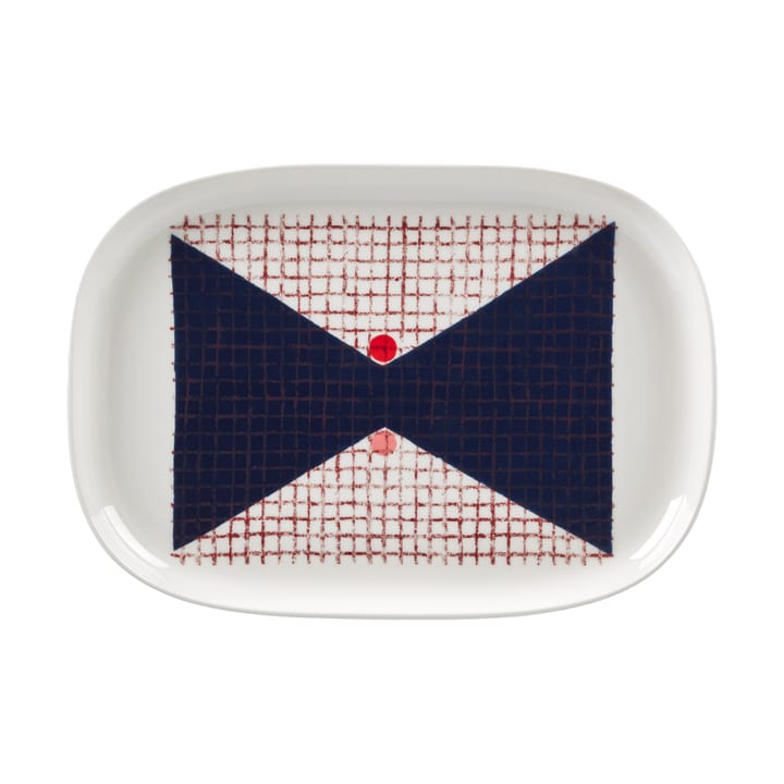 Tomina serveerschotel 25,5x36 cm - White-dark blue - Marimekko