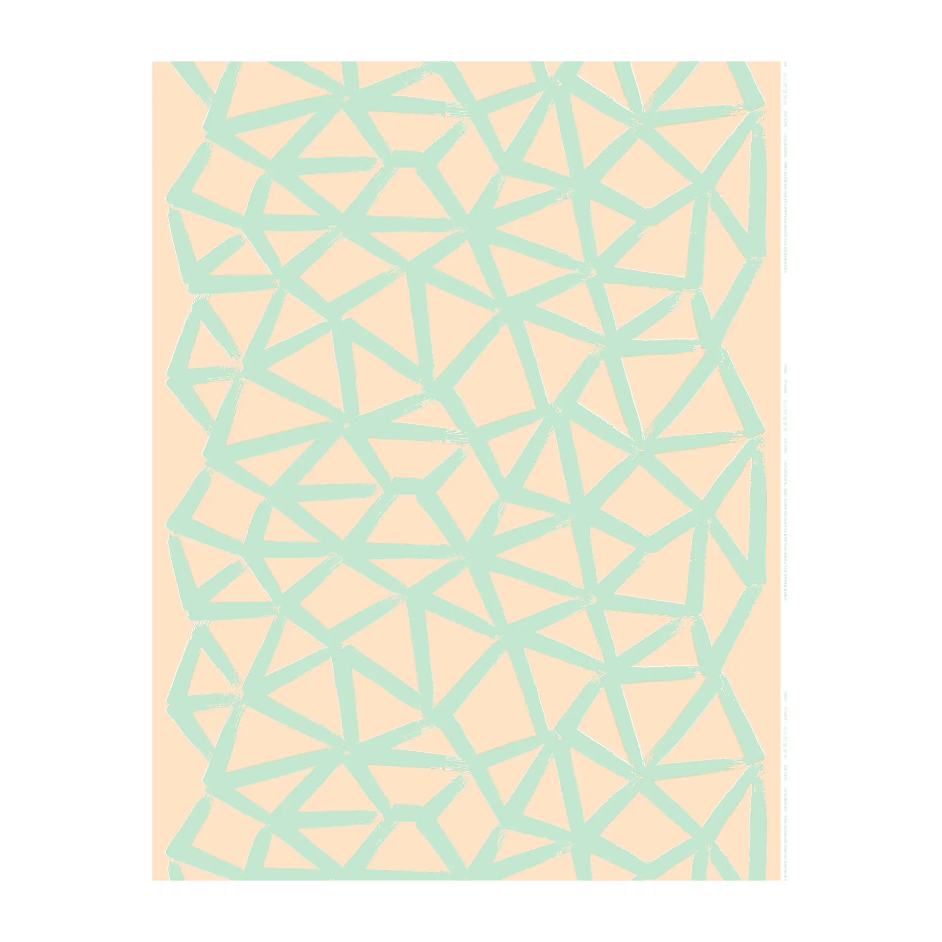 Ukkospilvi linnen stof, Peach-mint Marimekko