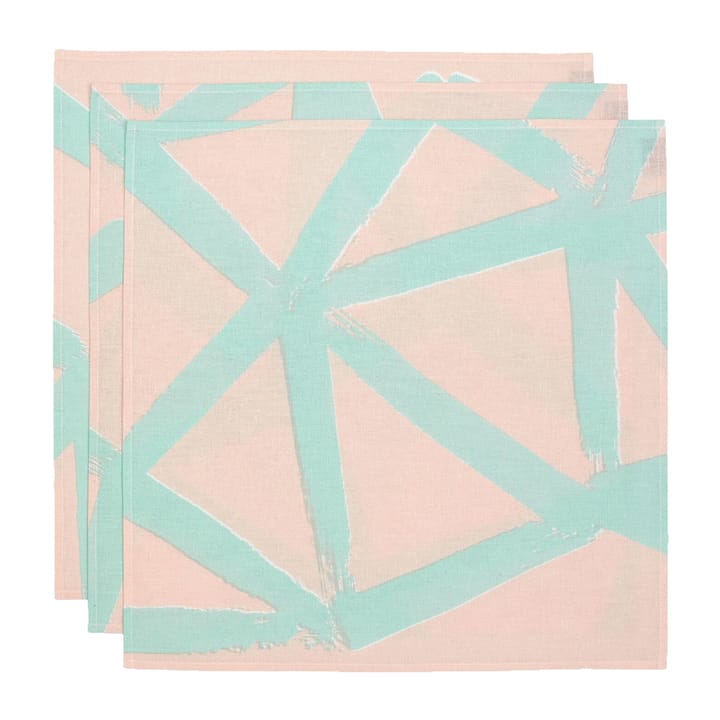 Ukkospilvi stoffen servet 43x43 cm 3-pack - Peach-mint - Marimekko