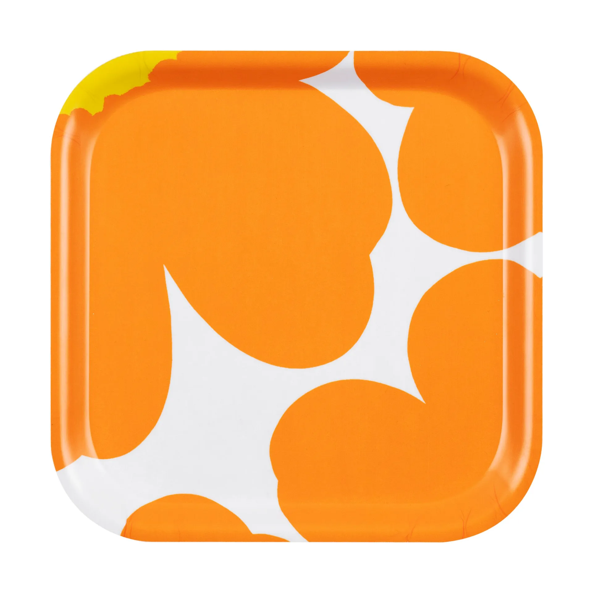 Unikko 60-jarig jubileum dienblad 20x20 cm, White-orange-yellow Marimekko