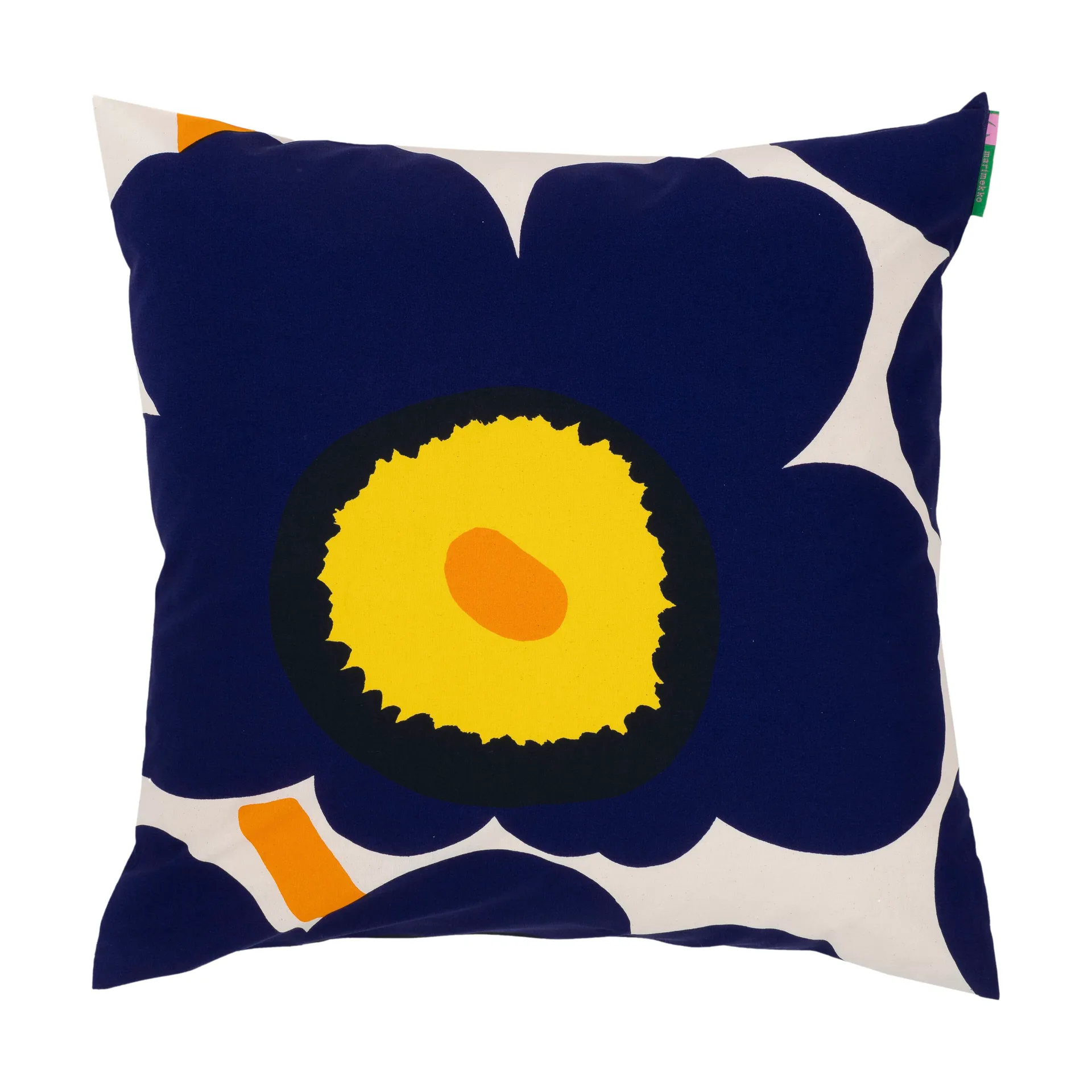 Unikko 60-jarig jubileum kussenhoes 50x50 cm, Cotton-d. blue-yellow-orange Marimekko