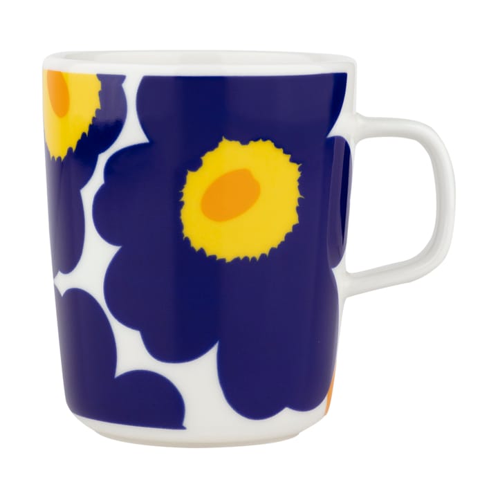 Unikko 60-jarig jubileum mok 25 cl - White-d. blue-yellow - Marimekko