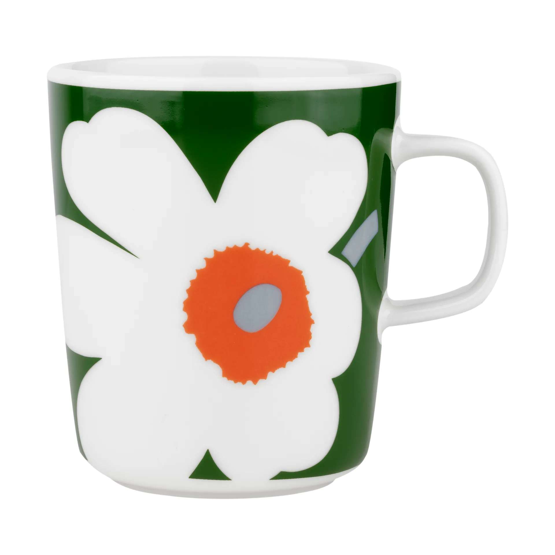 Unikko 60-jarig jubileum mok 25 cl, White-green-orange Marimekko
