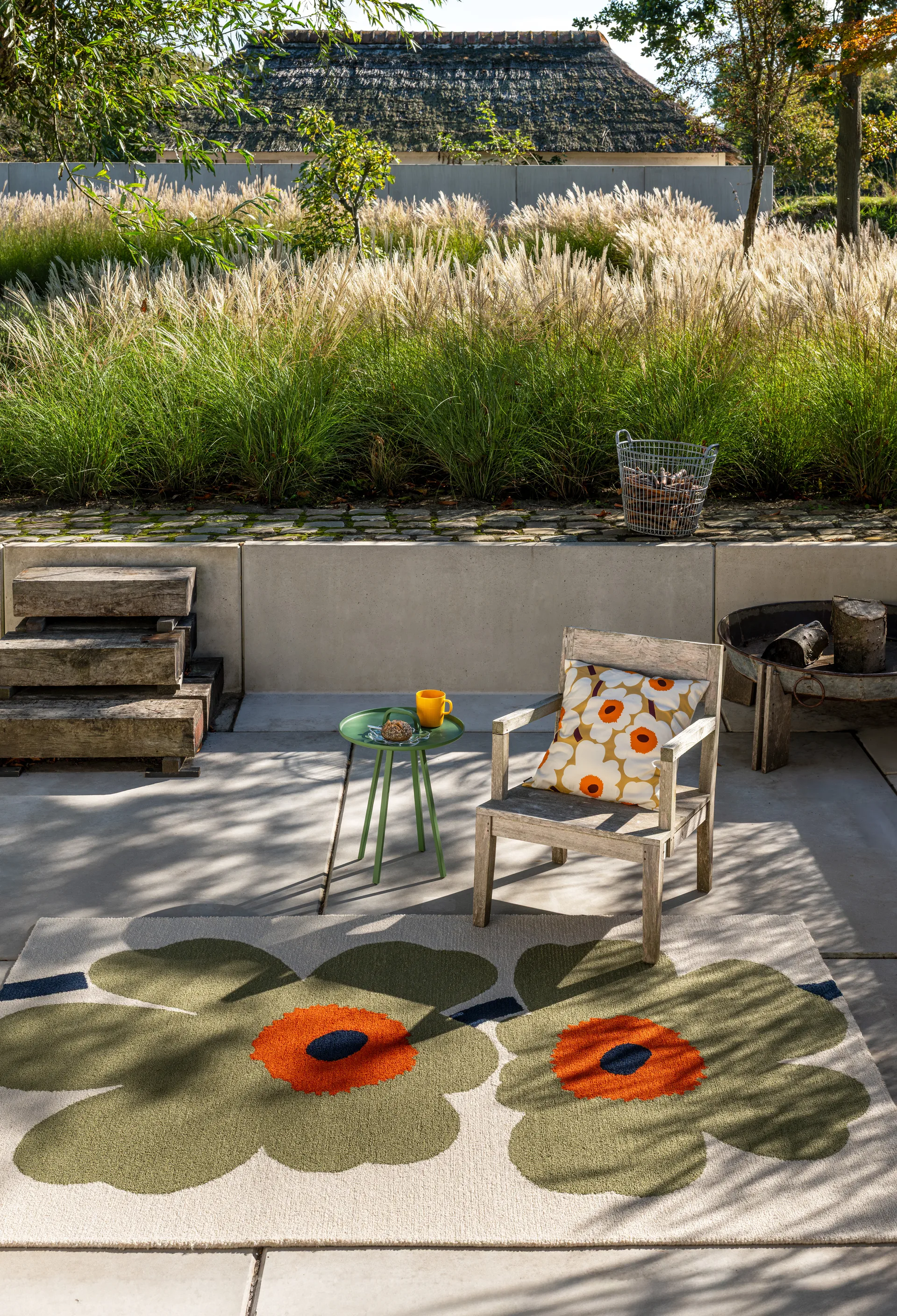 Unikko anniversary vloerkleed outdoor, Dusty green, 200x280 cm Marimekko