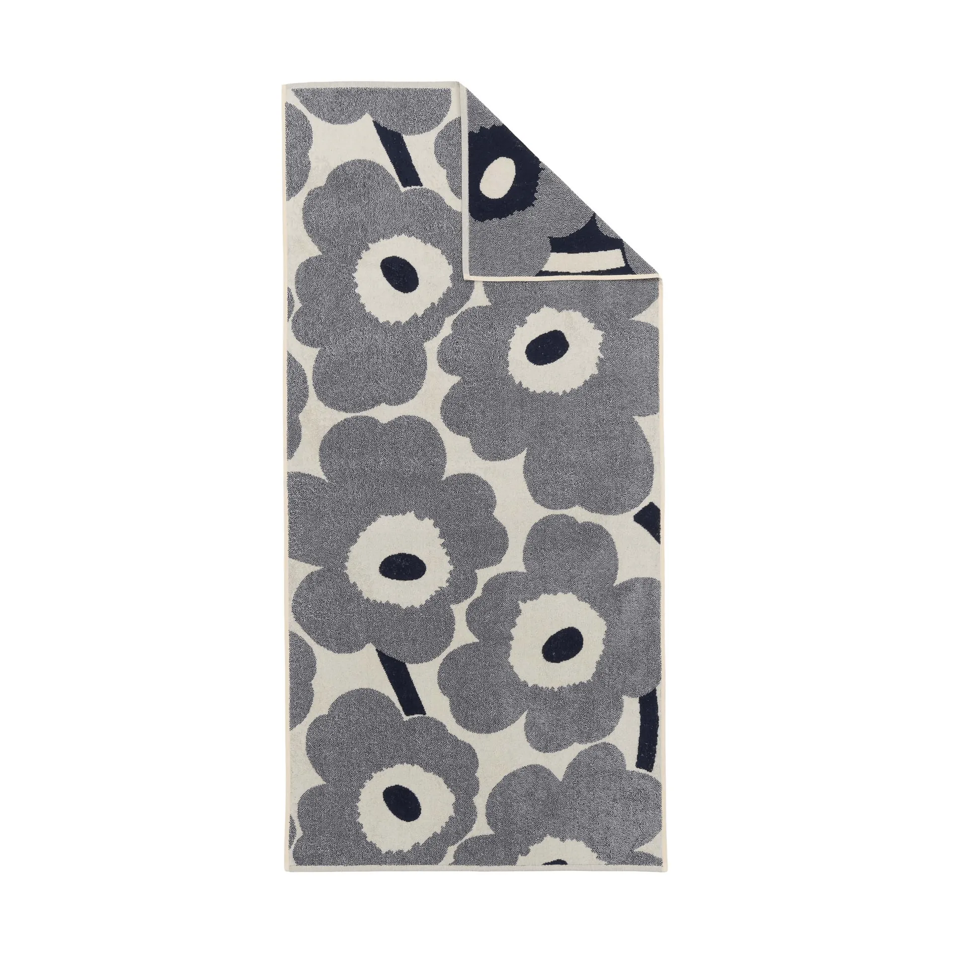 Unikko badhanddoek 70x150 cm, Off white-blueberry Marimekko