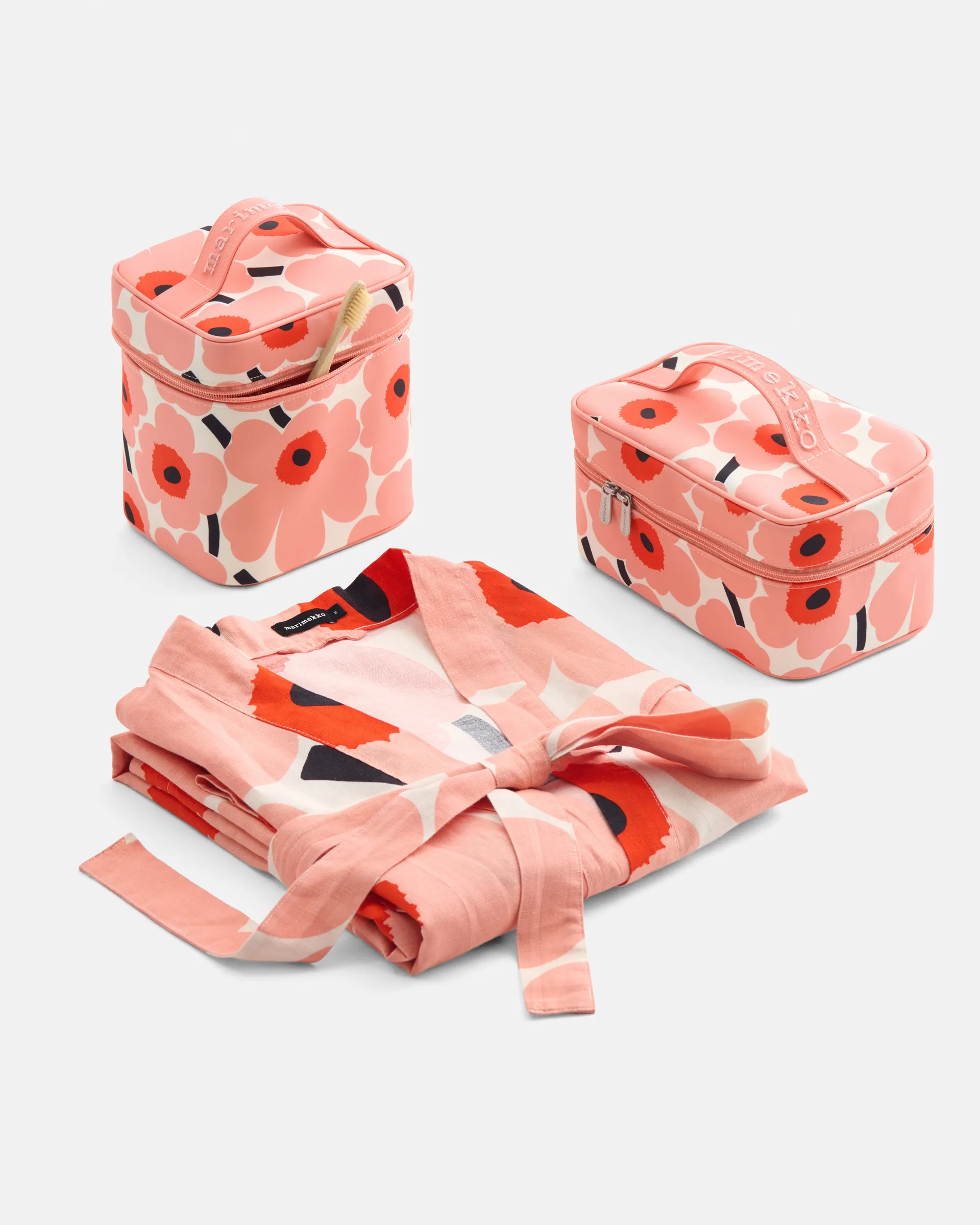 Unikko badjas S/M, Off white-coral-orange red-charcoal Marimekko