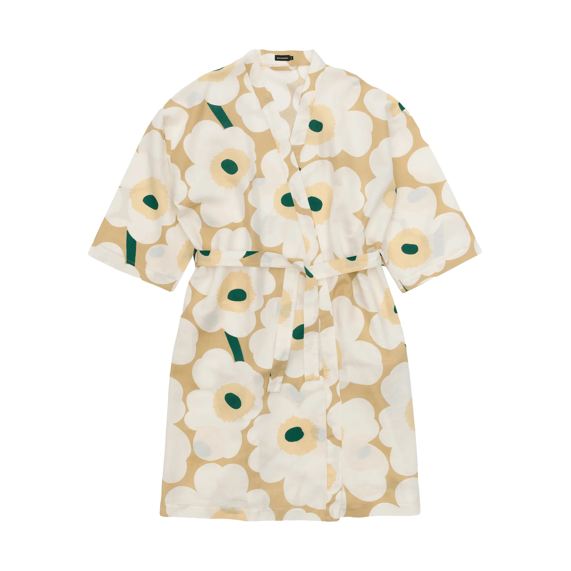 Unikko badjas S/M, Sand-off white-hay-emerald Marimekko