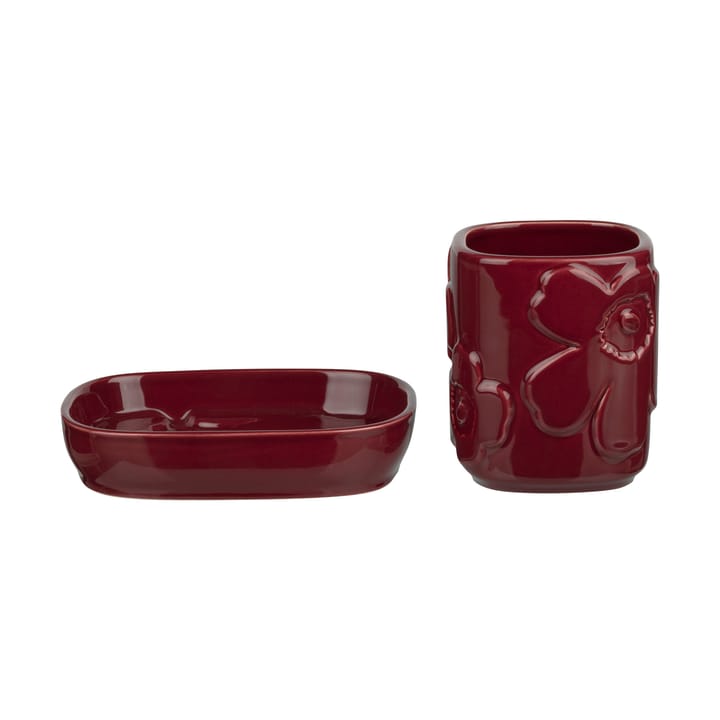 Unikko badkamer set 2-delig - Bordeaux - Marimekko